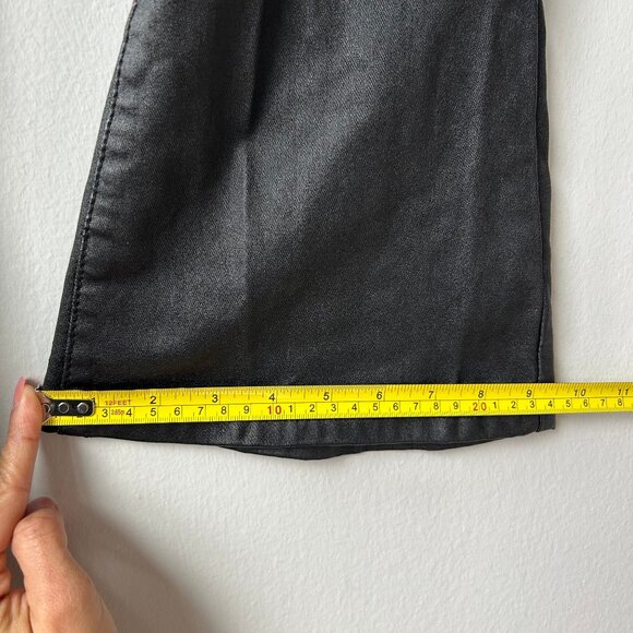 Edikted Luna Faux Leather Flare Jeans Black Coated Y2K Size XS - Picture 10 of 11